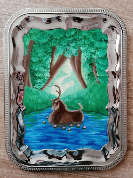 „Deer in the river“ (metal art)“