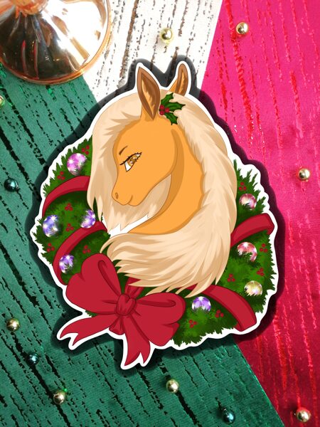 „New Christmas pony“ (sticker)“