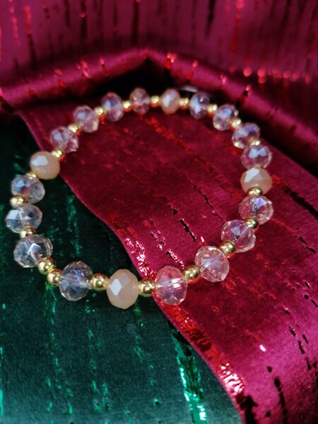 "Crystal Clear Bracelet with Multiple Opaque Beads" (Bracelet)"