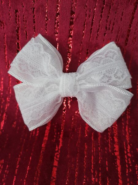 „Patterned white ribbon" (bow-sku404)“