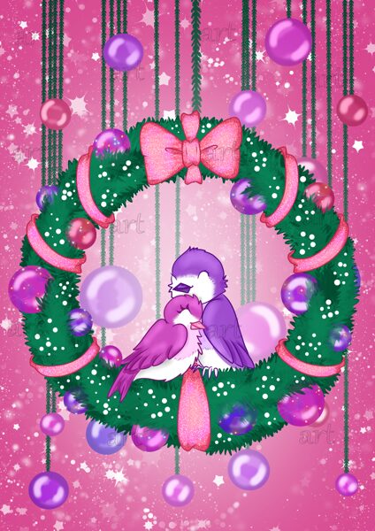 „Christmas love birds“(print)“