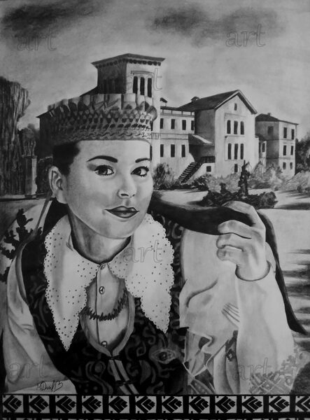 „A girl at the Belvedere manor“ (pencil)“