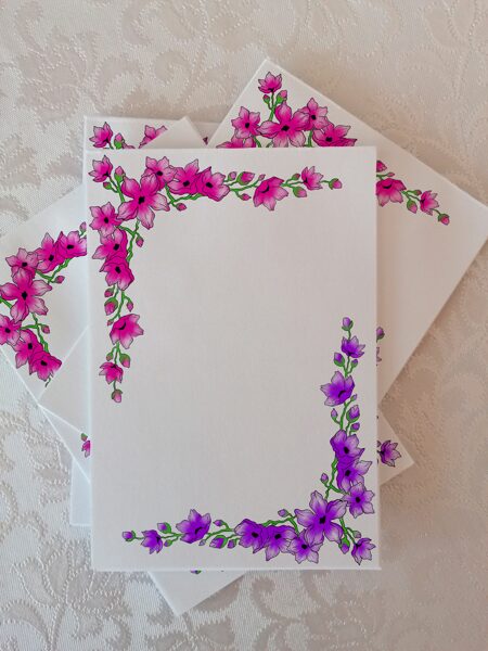 „Pink and purple flowers-medium“(memo)